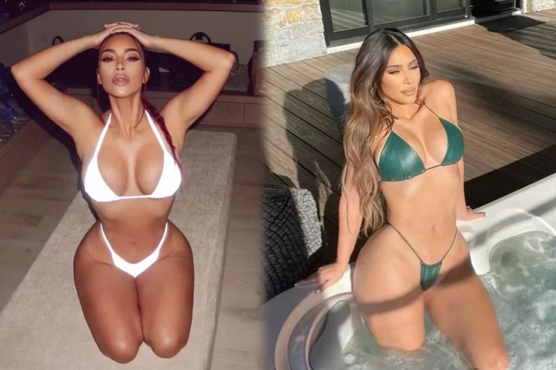 Kim kardashian in the bikini after liposuction 