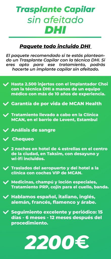 Implante capilar dhi precio 2019