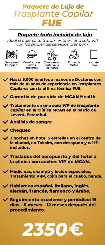 Trasplante capilar precio Turquía