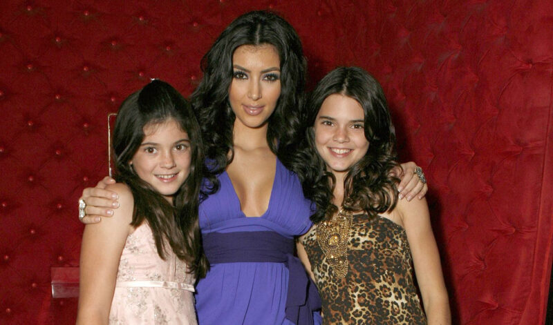 young Kim Kardashian, teenage Kylie Jenner and Kendall Jenner, 2007