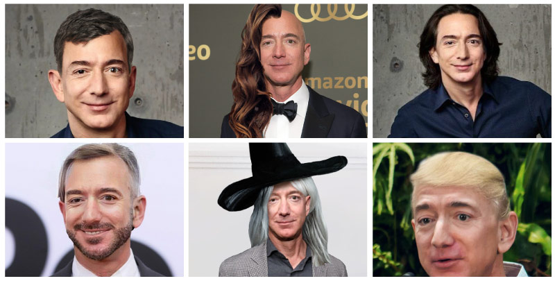 Jeff Bezos with hair in photoshop