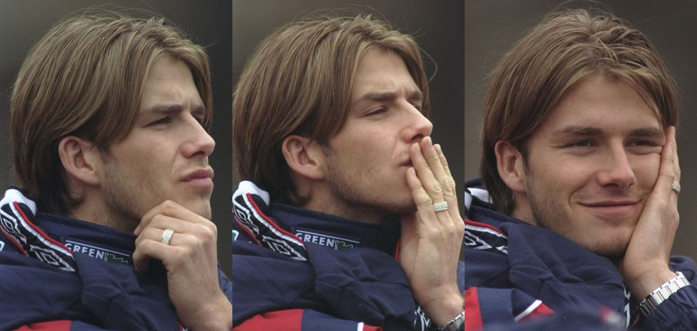 David Beckham haircut 1998 in three angles