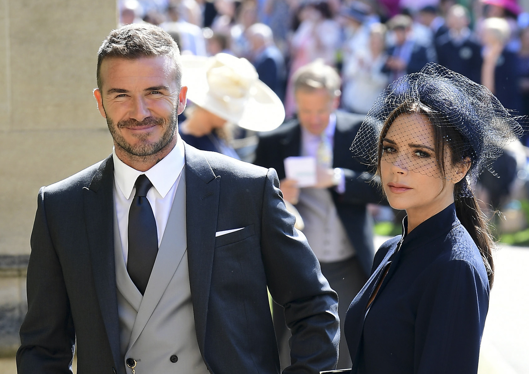 David Beckham and Victoria Beckham at Royal Family Wedding 