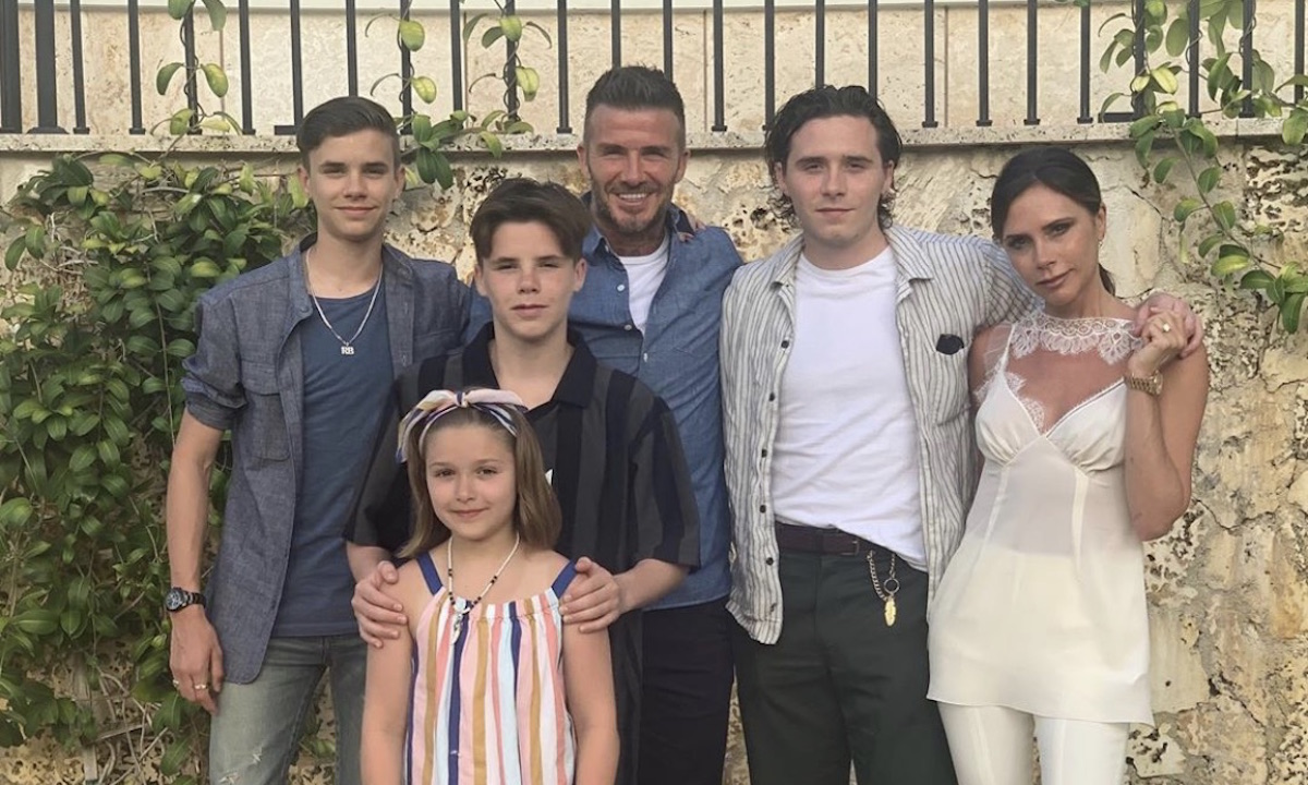 David Beckham After Hair Transplant with his Family 
