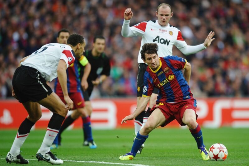 Wayne Rooney and Messi in