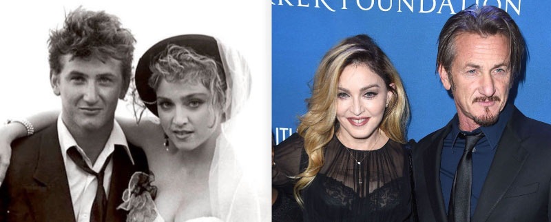 Madonna Sean Pen then and now