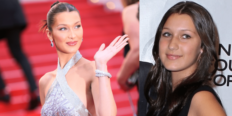 Bella Hadid comparación de labios