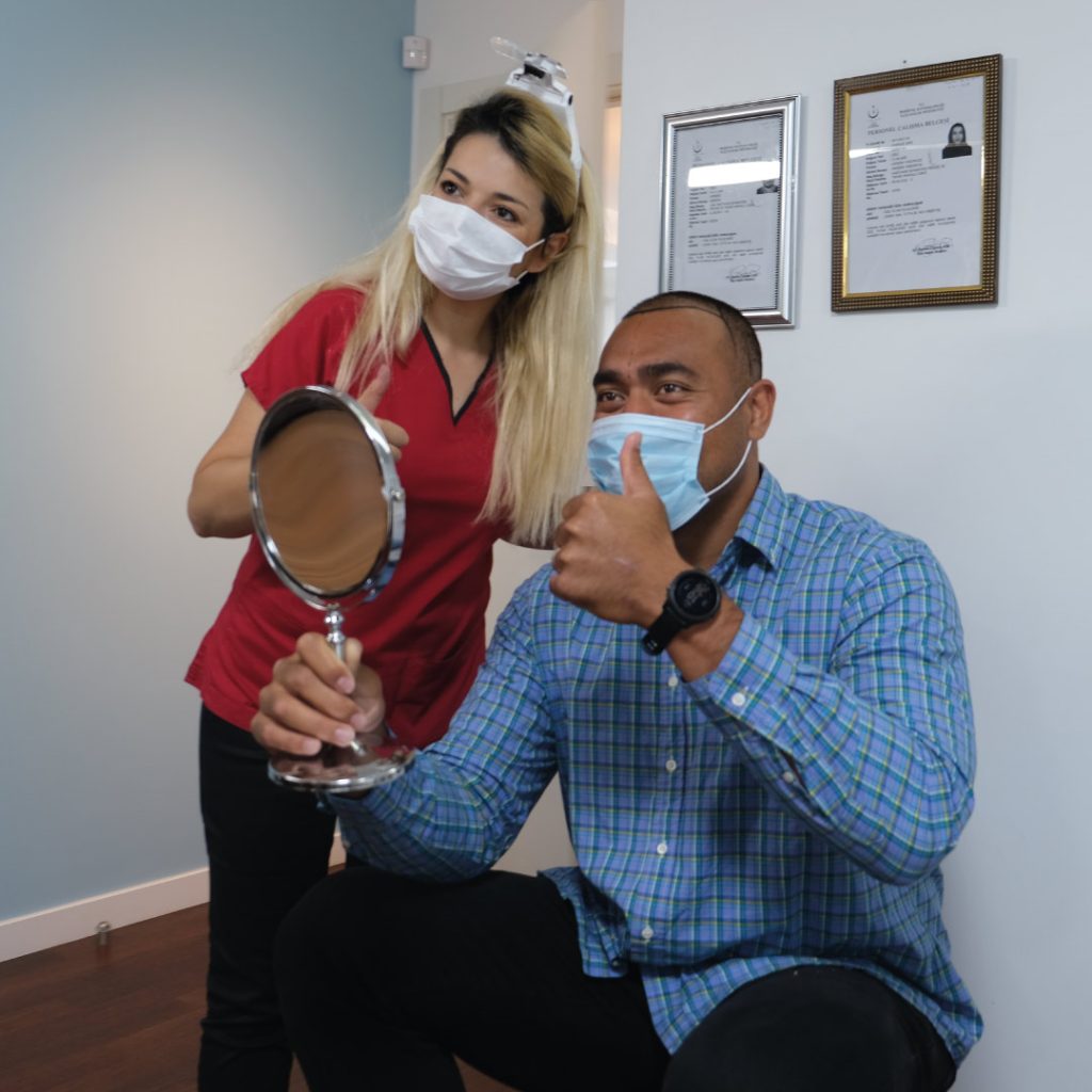 Calep in hair transplant consultation 