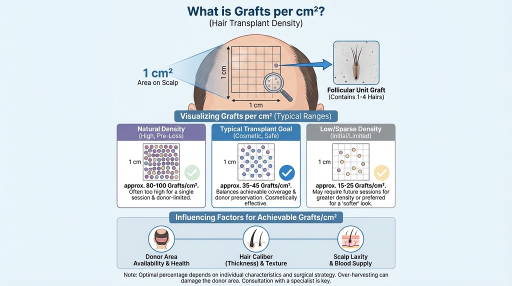 Grafts per cm² 1 Grafts per cmy Grafts per cmy