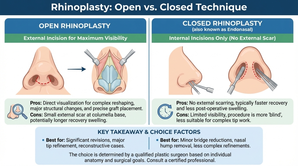 Rhinoplasty Open vs Closed