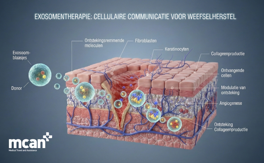 Exosoomtherapie in de plastische chirurgie: ondersteuning van genezing en weefselregeneratie 2 NL How Exosome Therapy Works at the Cellular Level Hoe exosoomtherapie op cellulair niveau werkt