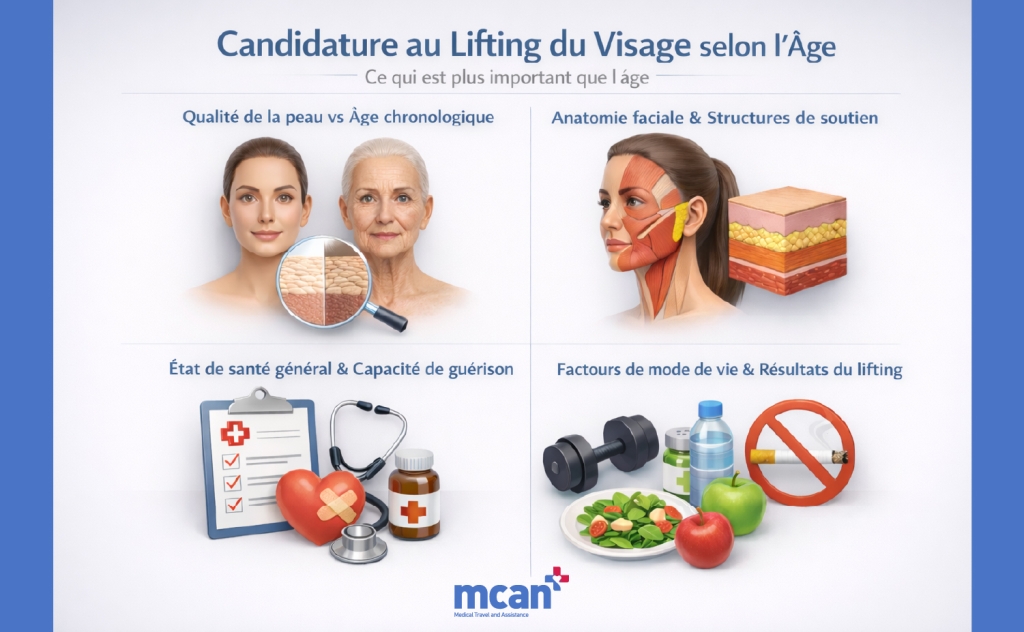Candidature au Lifting du visage selon l'âge (âge lifting du visage) : ce qui compte plus que le chiffre