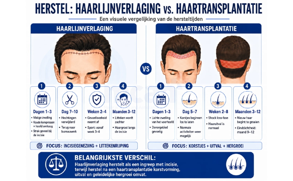 Difference Between Hairline Lowering Surgery and Hair Transplant Recovery Tim nl