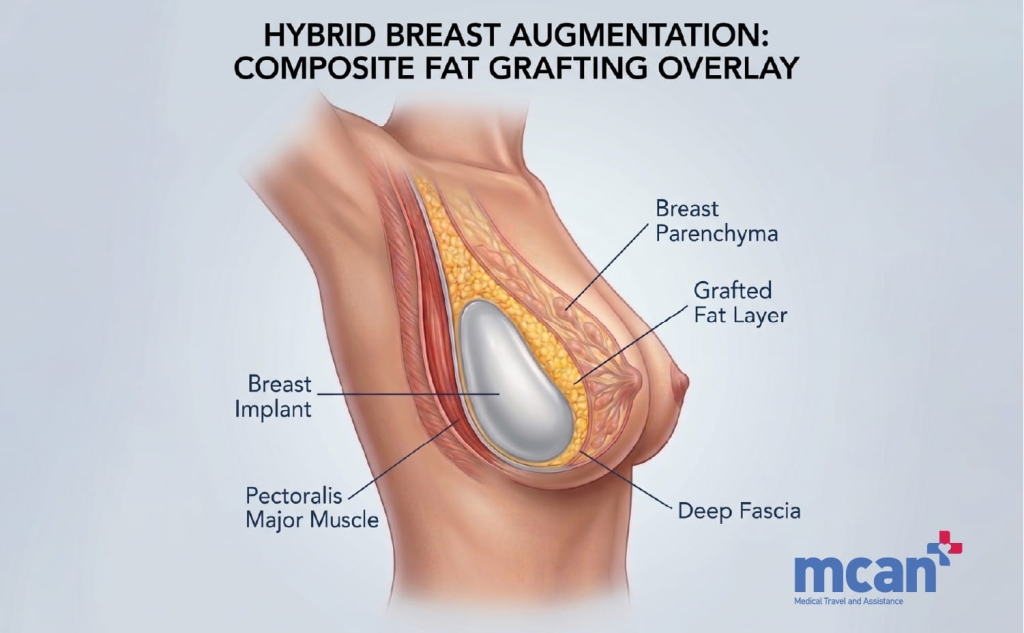 Hybrid Breast Augmentation: Combining Implants with Fat Transfer for Natural, Long-Lasting Results 2 What Is Hybrid Breast Augmentation en What Is Hybrid Breast Augmentation en