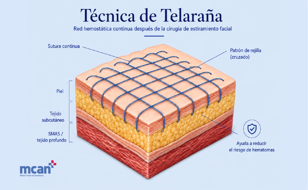 ¿Qué es la técnica Spider Web (red hemostática) en el lifting facial? 2 What Is the Spider Web Technique Hemostatic Net es What Is the Spider Web Technique Hemostatic Net es