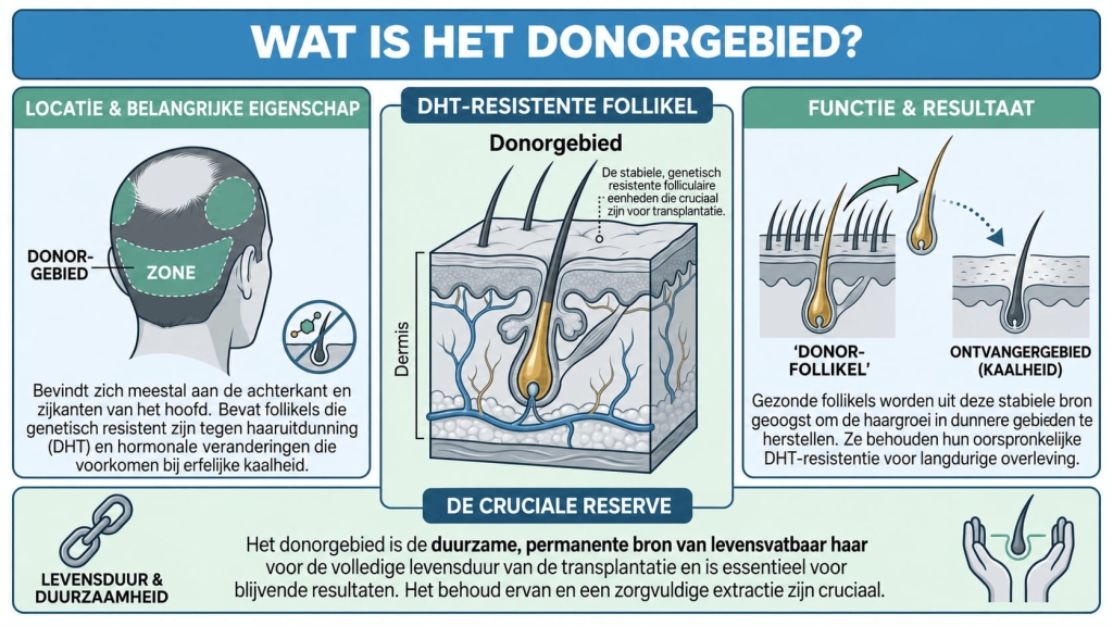 Donorcapaciteit, dekking en dichtheid: de haartransplantatie-driehoek uitgelegd 2 donor area 1 1 donor area 1 1